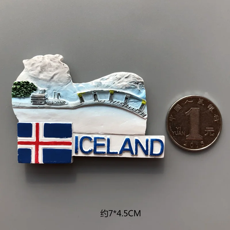 Iceland Магниты страны на холодильник Франция Флорида Фламинго исландский винтажный магнит на холодильник наклейка мир путешествия сувенир магнитный - Цвет: Iceland