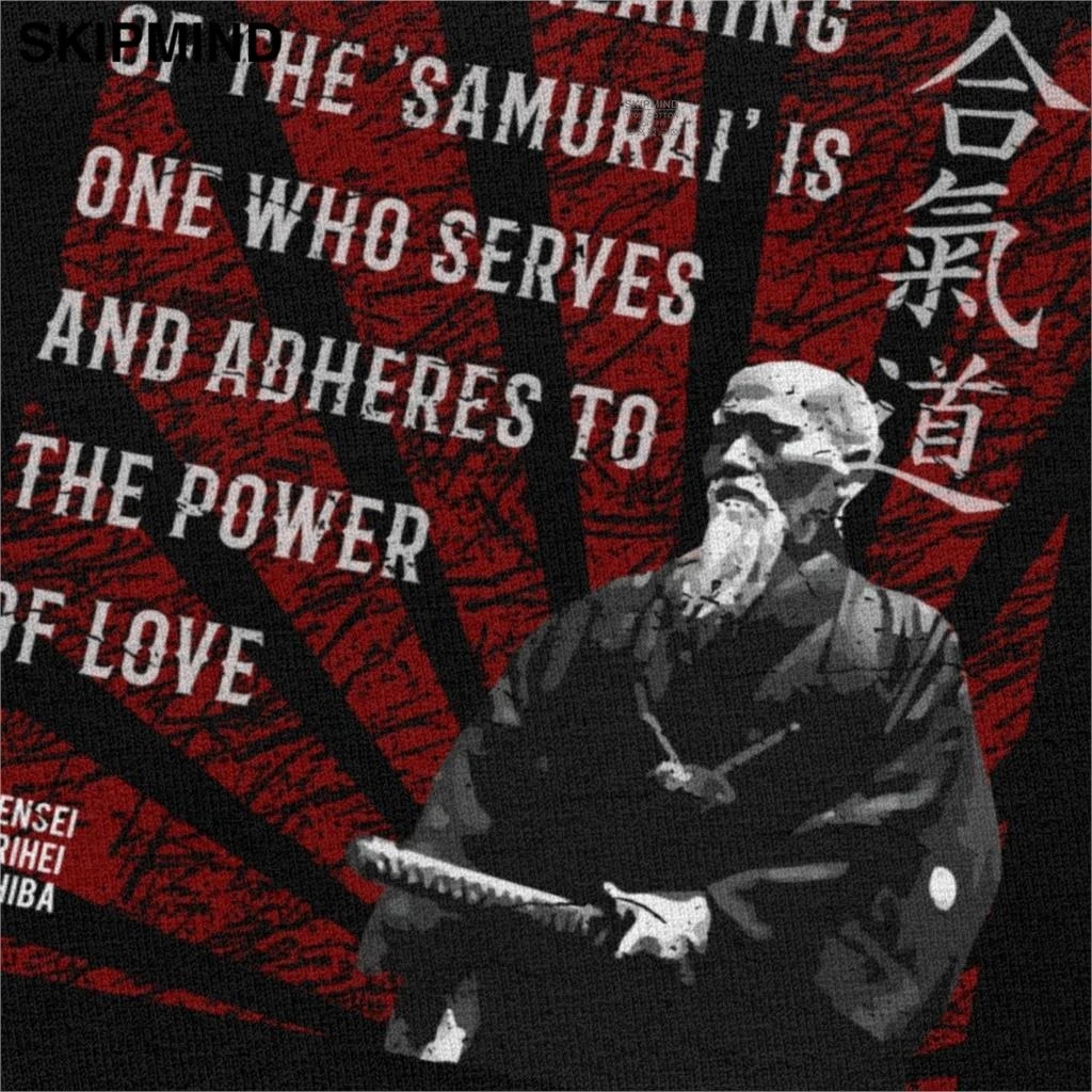 Мужские футболки AIkido Master хлопковые O Sensei Morihei Ueshiba топы летняя футболка с коротким
