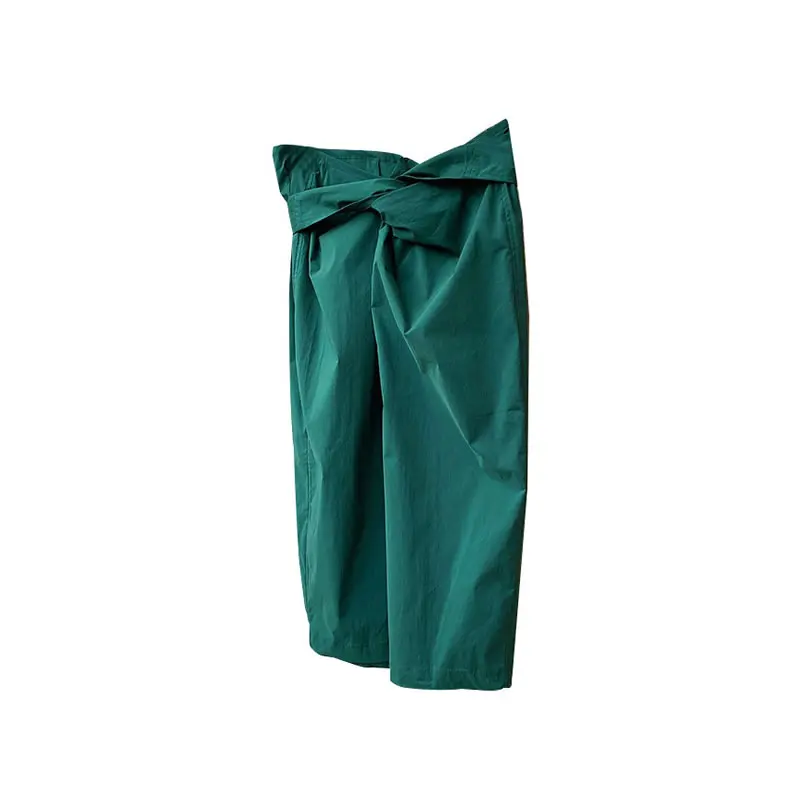 

XITAO Bandage Patchwork Pleated Skirt Summer New Style Temperament Thin Personality Design Casual Solid Color Skirt LDD2140