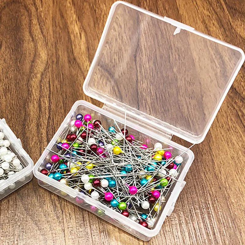 Круглый жемчуг головка 200 шт. булавки для шитья сшитые вручную в коробке с