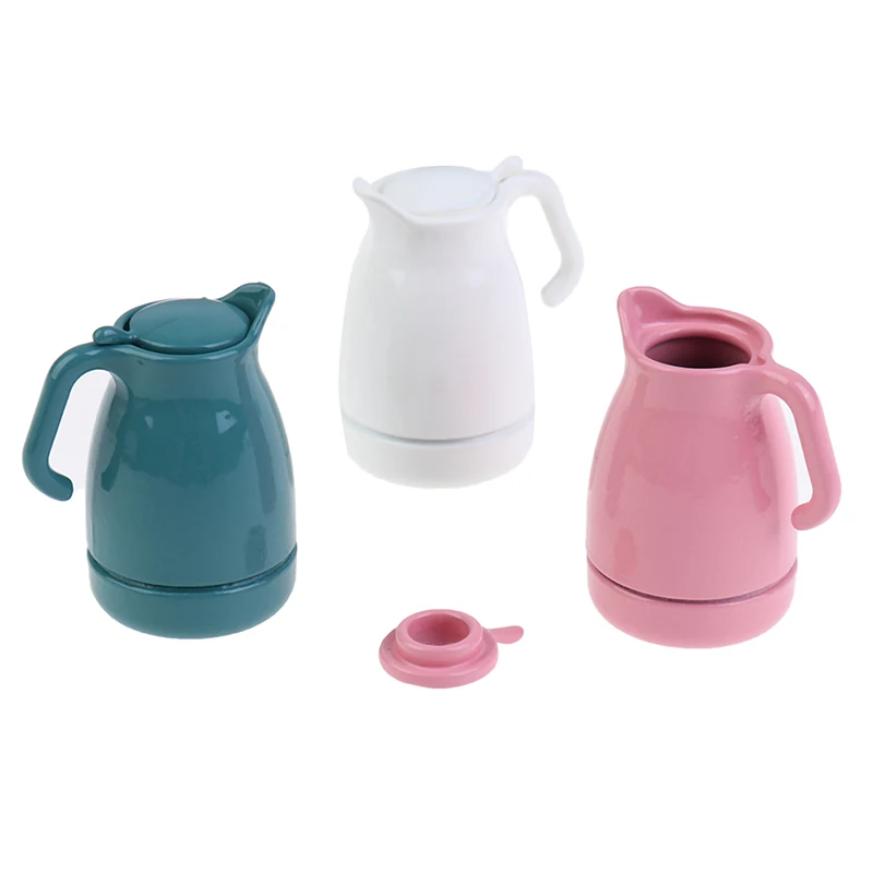 

Hot sale 1:12 Dollhouse Miniature Mini Colorful Metal Kettle Dolls House Accessories