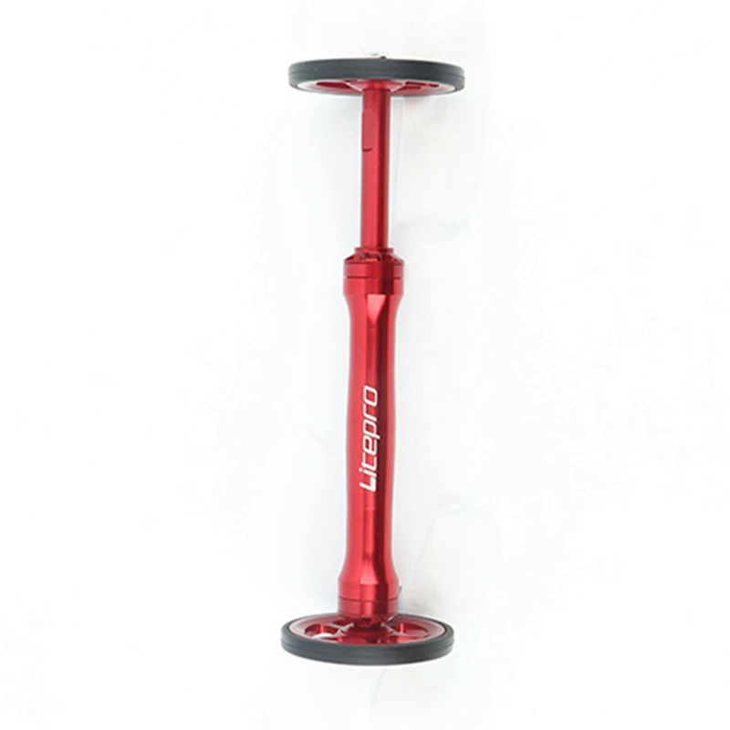 

Litepro 2 Pcs Folding Bike Easy Wheel & Extension Rod for Brompton Rear Cargo Rack Easywheel Telescopic Rod(Red & Gold)