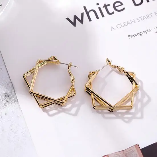New Arrival Fashion Earrings for Woman Exaggerate Personality Metal Club Party Trendy Jewelry Accessories CEL2008 | Украшения и