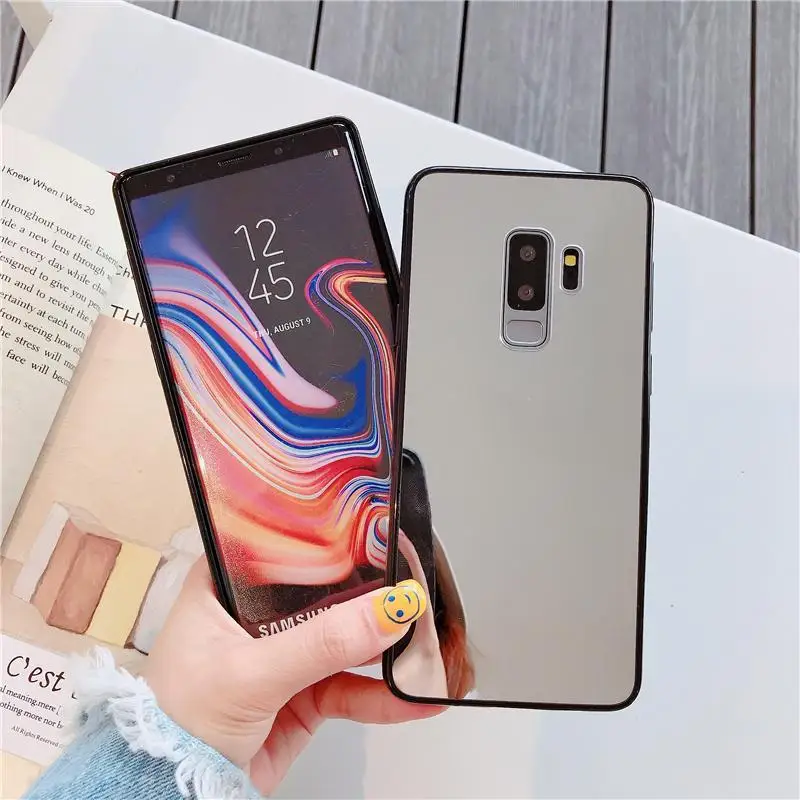 Glossy Make-up Mirror Soft Silicone Cases for Samsung Galaxy Note10 Note9/8 S10 S9 S8 J8 J6 J4 A50 A70 A40 A30 A20e Phone Cover |