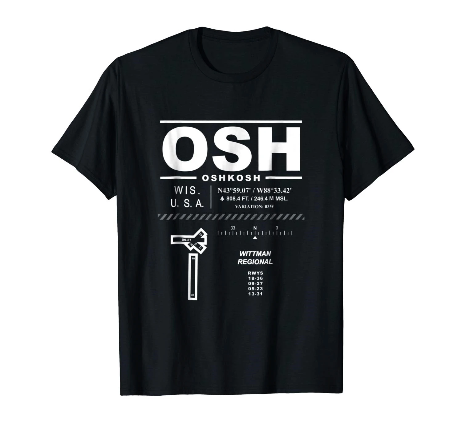 Модная мужская футболка Wittman Regional аэропорт Oshkosh Wisconsin EAA OSH футболка|Мужские