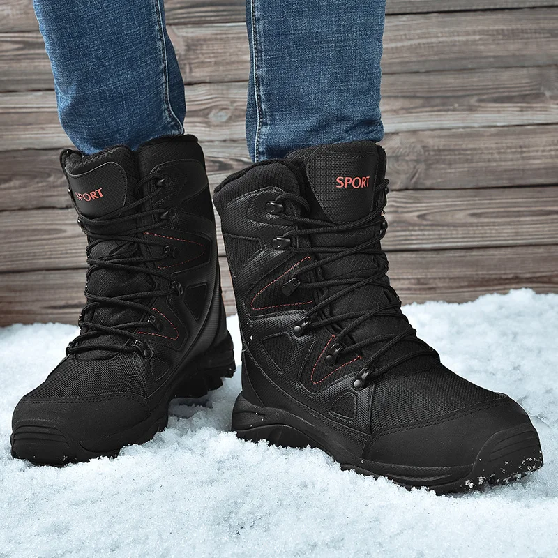 Мужская обувь Ботинки из натуральной кожи Зимние ботинки Модные теплые на