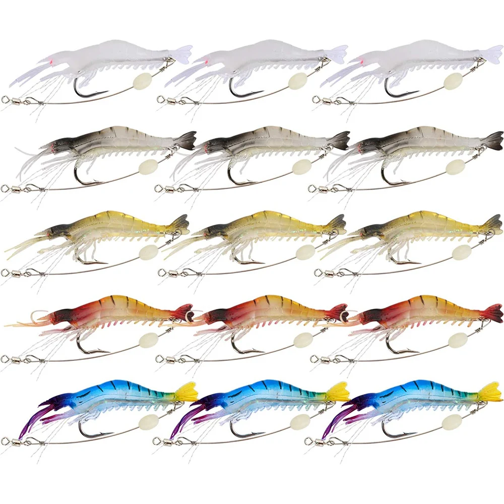 

Wobblers Lures Silicone Shrimp Carp Fishing Artificial Baits 5/10/12/15pcs Fishing Set Packed with Hook 8.9cm 6g Pesca Tackle