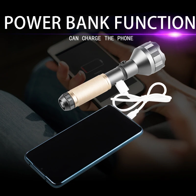 Comprar Linterna LED Portátil Recargable, Resistente Al Agua, Con Batería De Litio 18650, Para Camping, Ciclismo Y Pesca