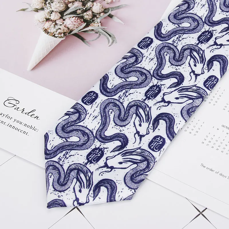 Классический галстук с принтом для мужчин и женщин повседневный цветочный