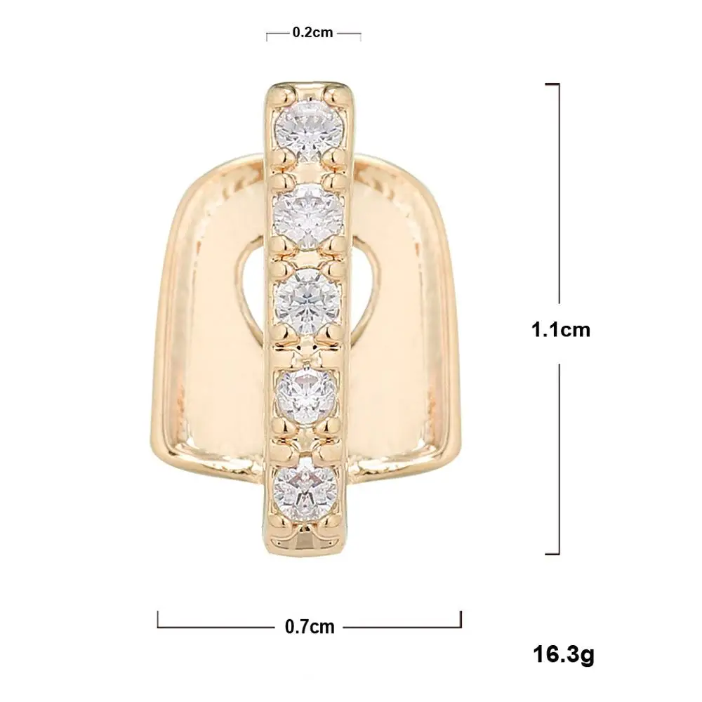 

New HIP HOP Grillz Crystal Grills Dental Mouth Gold Color Teeth Top Goth Teeth Caps Cosplay Party Tooth Jewelry Gift For Men