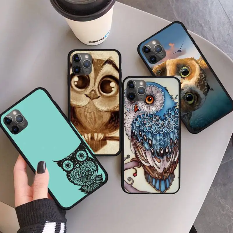 

Cute Owl Hearts Lover Phone Case for iPhone 11 12 pro XS MAX 8 7 6 6S Plus X 5S SE 2020 XR mini