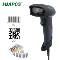 hbapos barcode scanner usb wired handheld 1d 2d cmos bar code reader for supermarket convenience store inventory pc pos terminal
