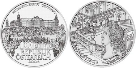 

Австрия 2006 г., юбилейское монет Gertwick Abbey, 10 евро, памятная Серебряная монета, Подлинная Европейская коллекция, НАСТОЯЩИЕ Оригинальные монеты