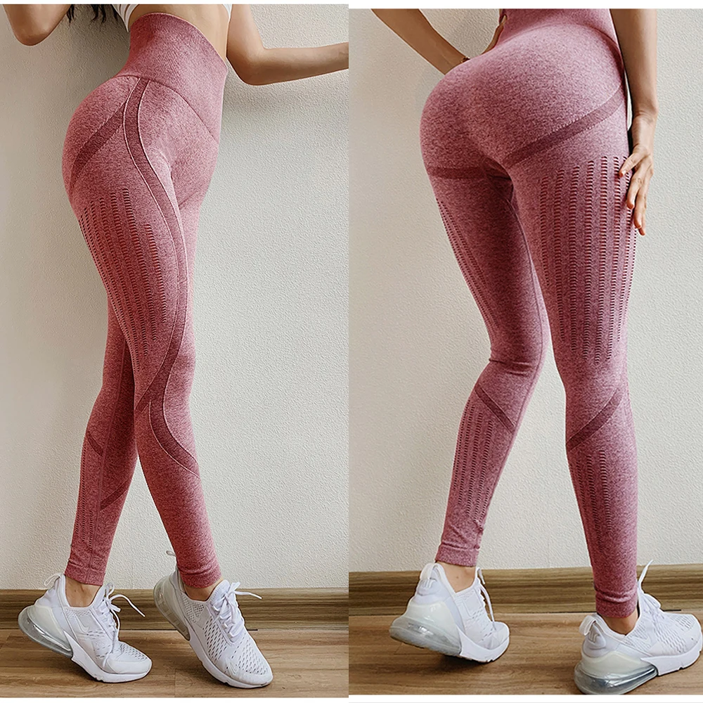 Новинка спортивные штаны с персиковым низом бесшовные высокой талией