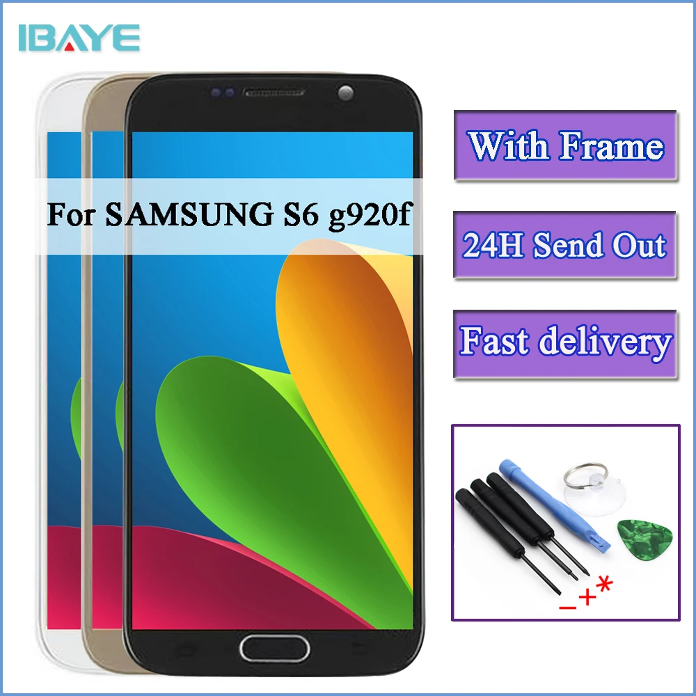 G920f ЖК для samsung GALAXY S6 G920F G920 дисплей сенсорный экран дигитайзер замена без рамки s6