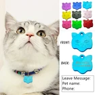 Гравировка на ошейник для кошек, Алюминиевая бирка с именем воротник с ожерельем с подвесками щенков, аксессуар для ID-таблички, 2 шт.