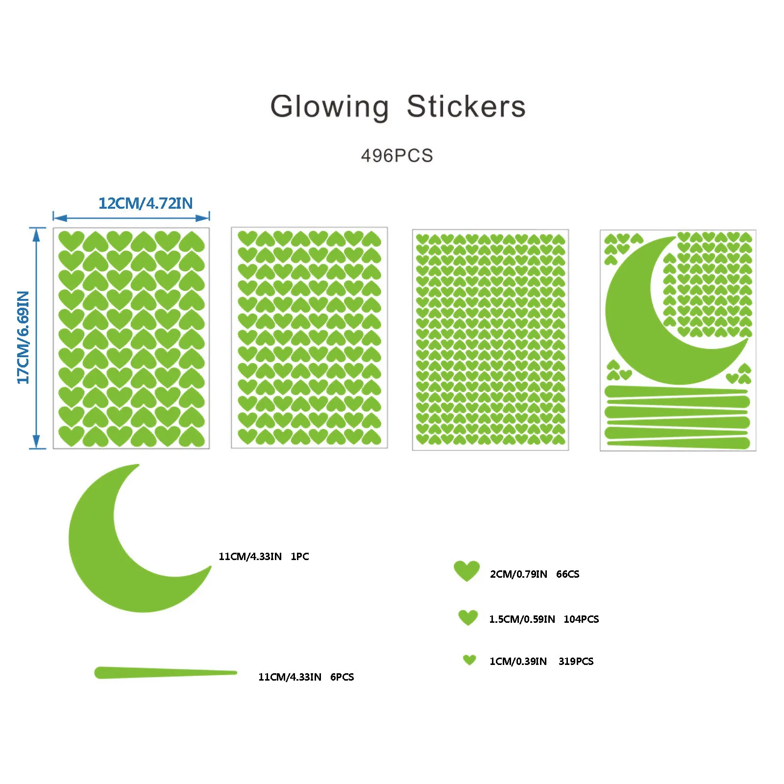 Домашний Декор стикер s четыре комбинации любовь Луна флуоресцентные стикеры DIY