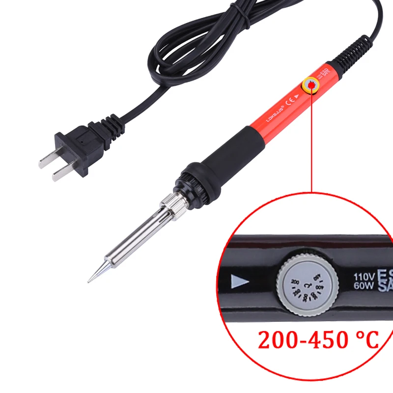 

60wadjustable temperature soldering iron electric soldering iron tool temperature adjustable soldering iron tip/bracket/tin wire