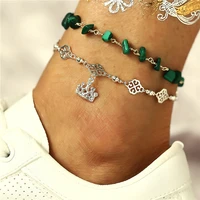 limario vintage boho multi layer anklets for women fashion crown pendent anklet handmade chain foot party jewelry