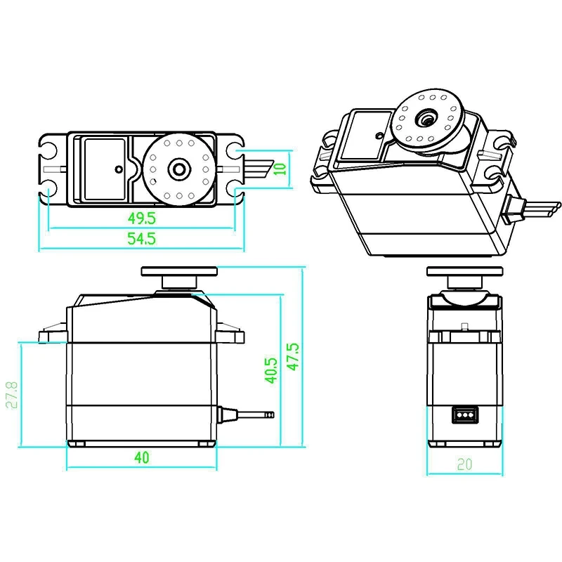 

25KG Digital Servo Full Metal Gear High Torque Waterproof for RC Car Crawler Robot Control Angle 180 -4Pcs