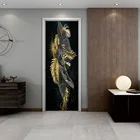 Атмосферные бронзовые высококлассные дверные наклейки, наклейки с узором из золотой фольги, декоративные наклейки для спальни, кабинета, ванной комнаты, консилера