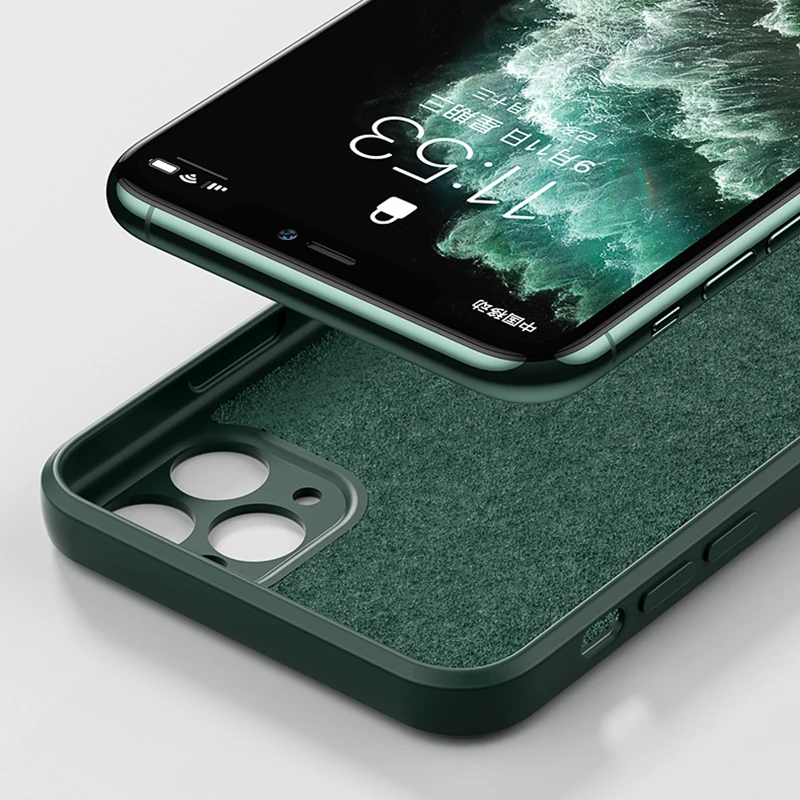 

Liquid Silicone Case For iPhone 12 Pro Max 12 Mini 11 Case Soft Camera Protection Cover For iPhone 11 Pro Max Phone Cases