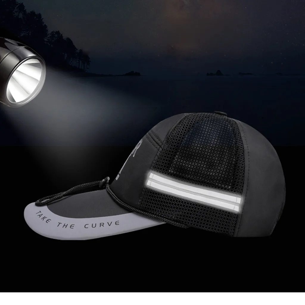 

Running Hat Men Quick Dry Reflective Cap Adjustable Baseball Cap Outdoor Sun Protection Chapeau Femme Fashion