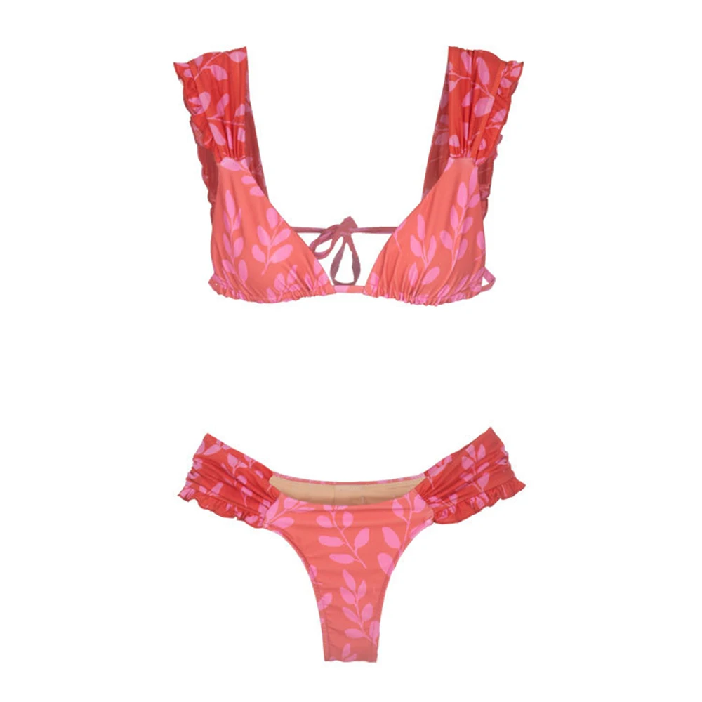 

Print Bikini 2021 New Sexy Ruffle Swimwear Women Push Up Swimsuit Female Two Piece Bikini Set Brazilian Bather Bathing Suit Swim