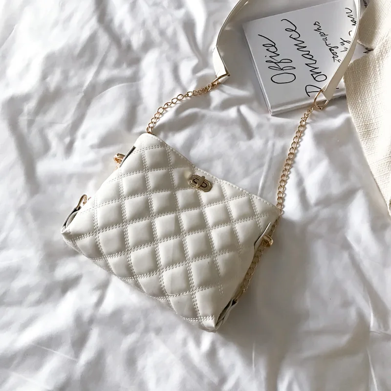 

Ms. 2021 new chain Lingge wild shoulder bag cute Korean girls messenger bag ladies solid color luxury small square package