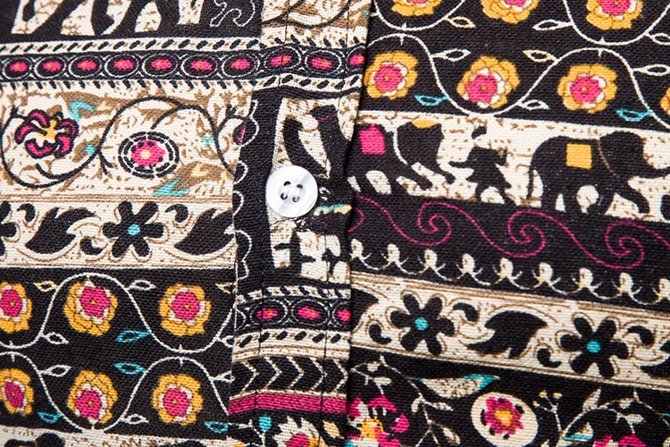 Рубашка мужская с винтажным африканским этническим принтом 2021 | Мужская одежда