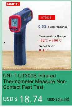 Лазерный ИК инфракрасный термометр UNI-T UT301A+ UT302A+ UT303A+ Бесконтактный измеритель температуры инфракрасный температурный пистолет с ЖК-подсветкой