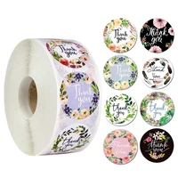 100 500pcs thank you round sticker scrapbook envelope seal sticker gift flower decoration stationery label sticker