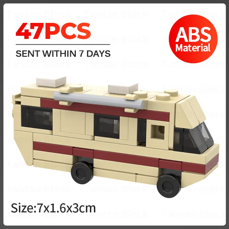 

MOC City RV Car in Classic Drama Breaking the Bad Movie TV Cooking Lab Vehicle Model Building Blocks Bricks Kids DIY Toys Gifts