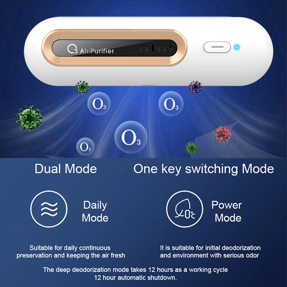

Dual Mode Ozone Air Purifier Refrigerator Deodorant Portable Wardrobe Shoe Cabinet Electronic Fragrance Sachets Clean Deodorize
