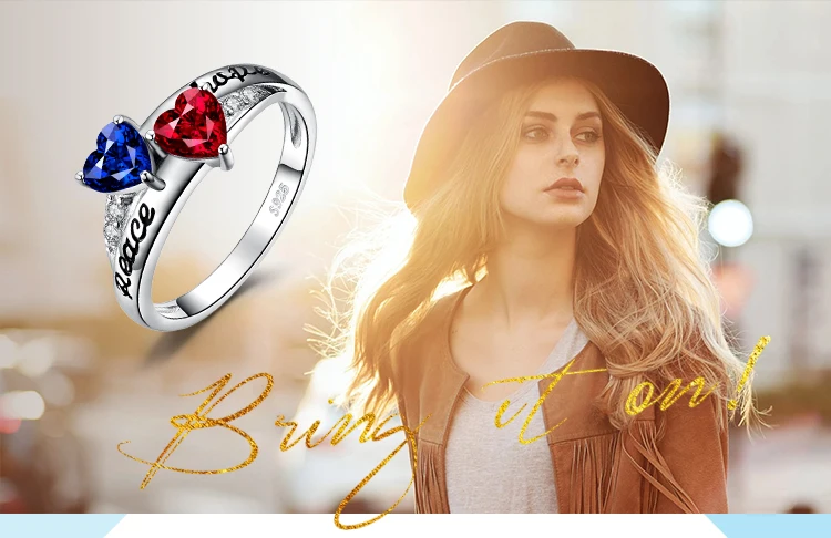 JewelryPalace Винтаж переплетены гравировкой Peace Hope создан Рубин сапфировое кольцо 925 пробы серебряные подарки для Best друзей