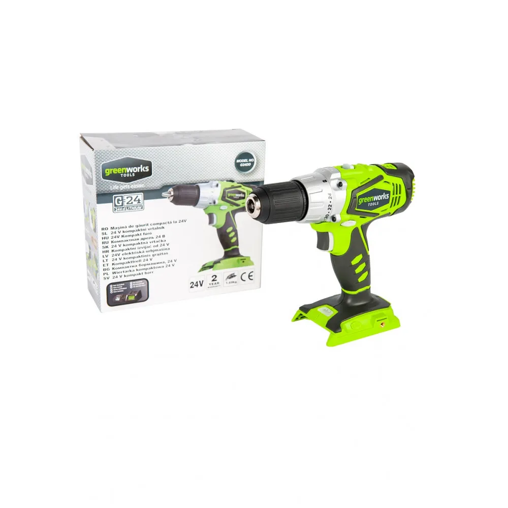 Дрель шуруповерт аккумуляторная Greenworks G24DDK2 24V c 1хАКБ 2 А.ч и ЗУ в
