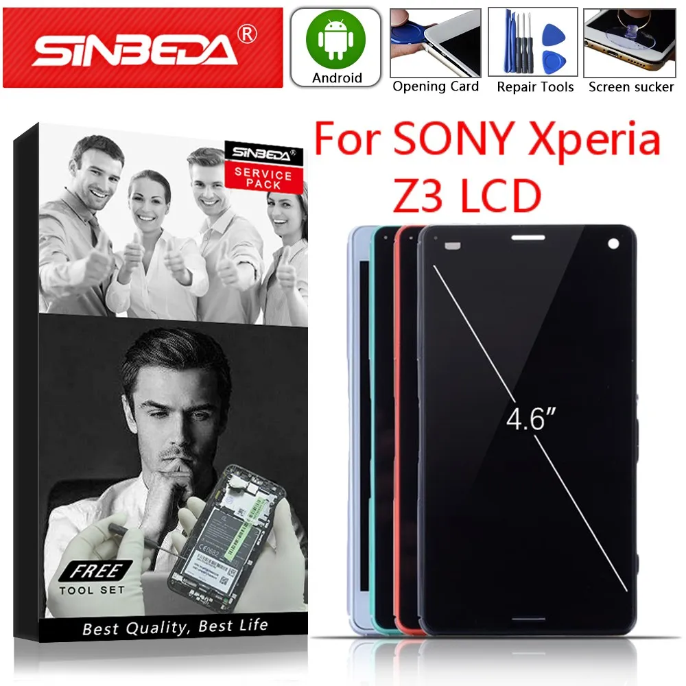 Оригинальный Для SONY Xperia Z3 компактный ЖК дисплей сенсорный экран с рамкой D5803 D5833 Z3C