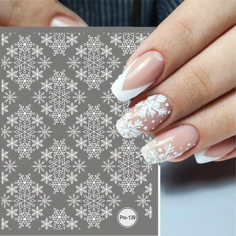 

Наклейки для ногтей в виде снежинок 5D, Рождественский и новогодний дизайн ногтей, зимние шармы, цветок, Слайдеры для маникюра, наклейки, укра...