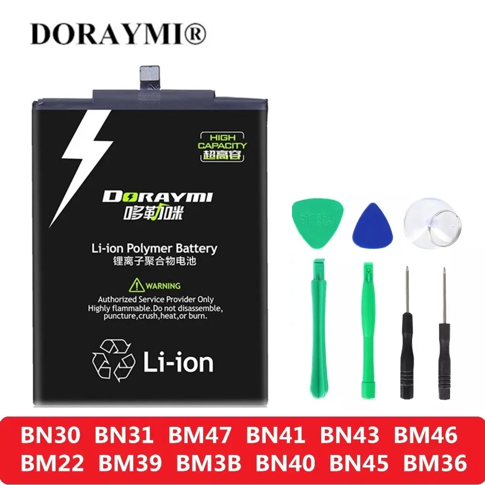 

Phone Battery for Xiaomi Mi 5 5X 5S 6 8 Mix2 Redmi 4A 4 Pro 3S 3X 4X BN30 BN31 BM47 BN41 BN43 BM46 BM22 BM39 BM3B BN40 BN45 BM36