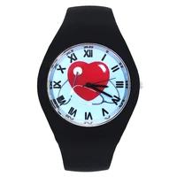 red heart shape doctor nurse stethoscopes gift for love men women fashion silicone band sport quartz wrist watch