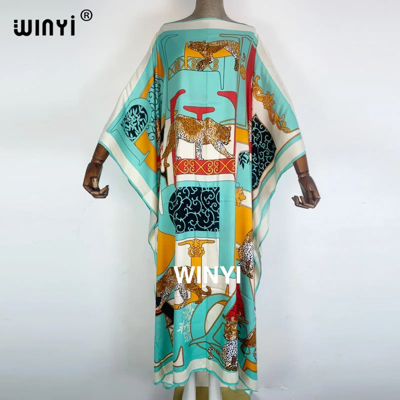 

Женское платье Среднего Востока, кафтан, женское сексуальное богемное летнее повседневное вечернее платье с цветочным принтом, Пляжное длинное платье макси, абайя, шелковое платье