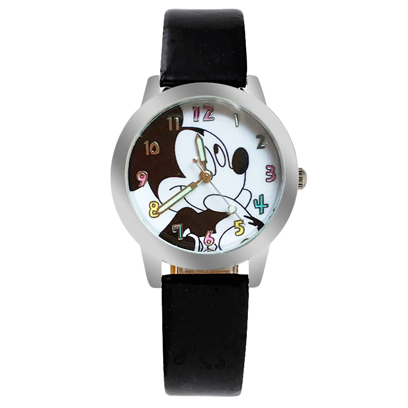 Кварцевые наручные часы с милым мультяшным рисунком детские кожаные школьные