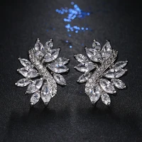 bettyue flower cute bling zircon stone stud earrings for women fashion jewelry new korean earrings wedding