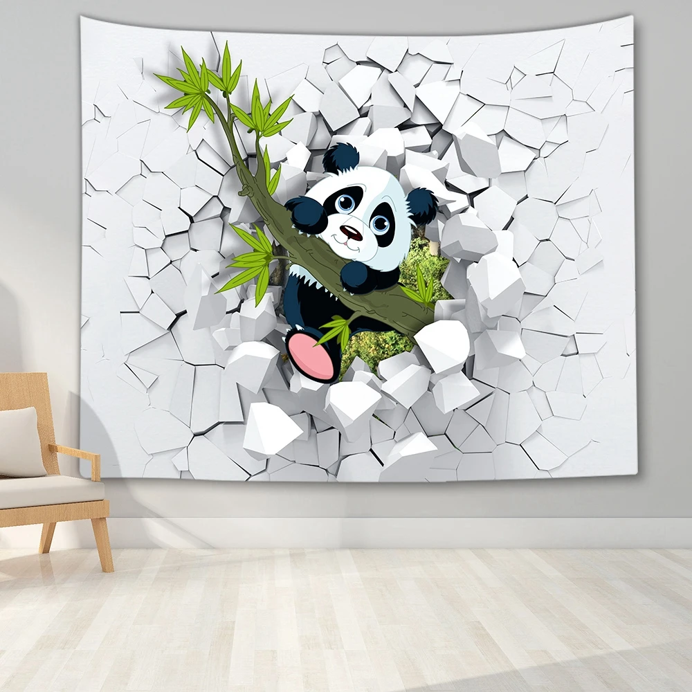 3D художественный гобелен с животными настенный изображением жирафа панды и