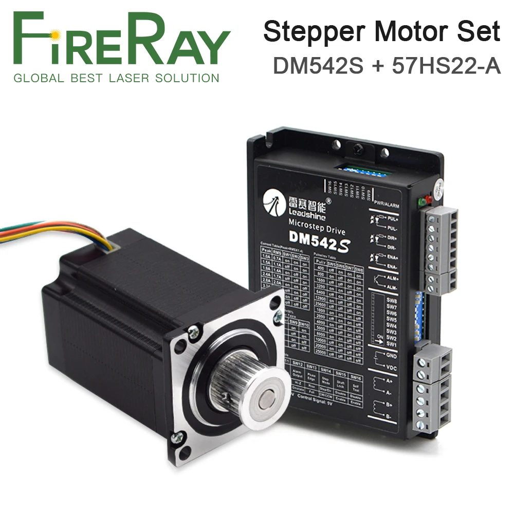 FireRay Leadshine 3 фазы шагового драйвер DM542S и двигатель 57HS09 или 57HS22 A для Co2 машина