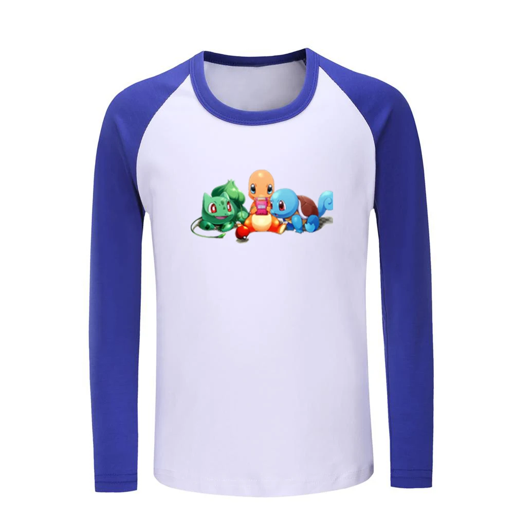 Милые детские футболки с рисунком Pokemon Charmander Bulbasaur покебол Сквиртл Детские