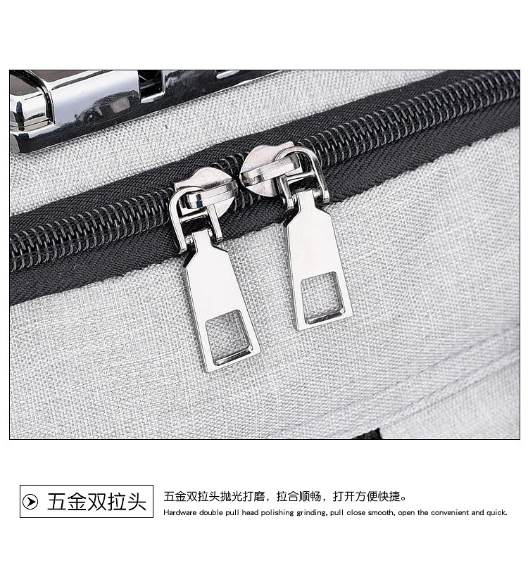 Мужской рюкзак с USB зарядкой, деловая сумка для ноутбука, большая емкость, водонепроницаемый, защита от кражи, комбинированный замок, рюкзаки для путешествий