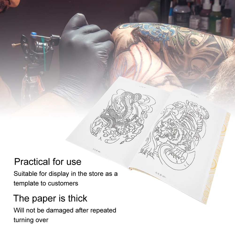 

80 Pages Tattoo Practice Template Book Liner Shader Pattern Picture Tattoo Books Accessory Permanent For Makeup Tattoos Supplies