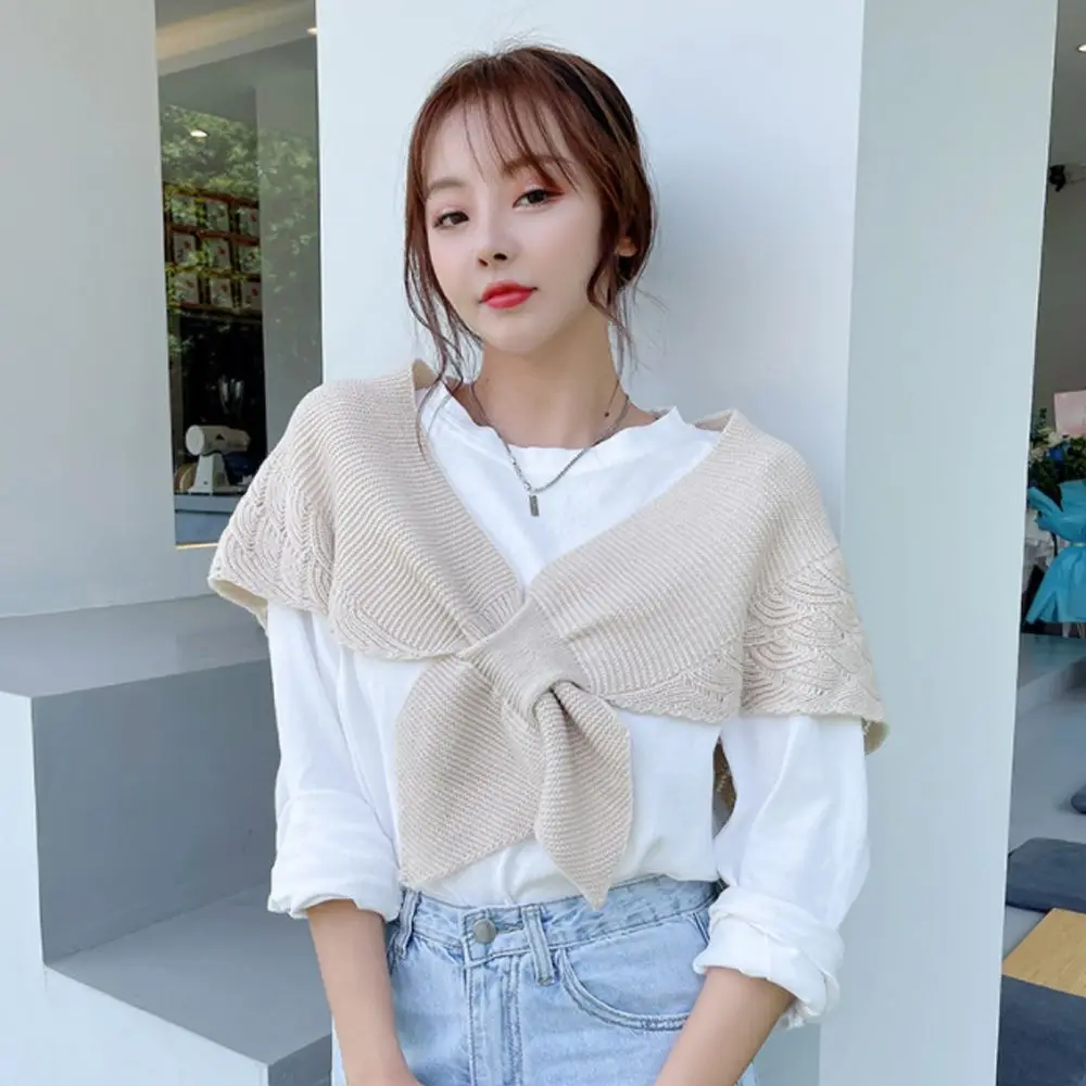 

New Knitted Fake Collar Women Warm Windproof Scarf Soft Vintage Detachable Casual Shawl For T-shirt Hoodie Shirt Suit