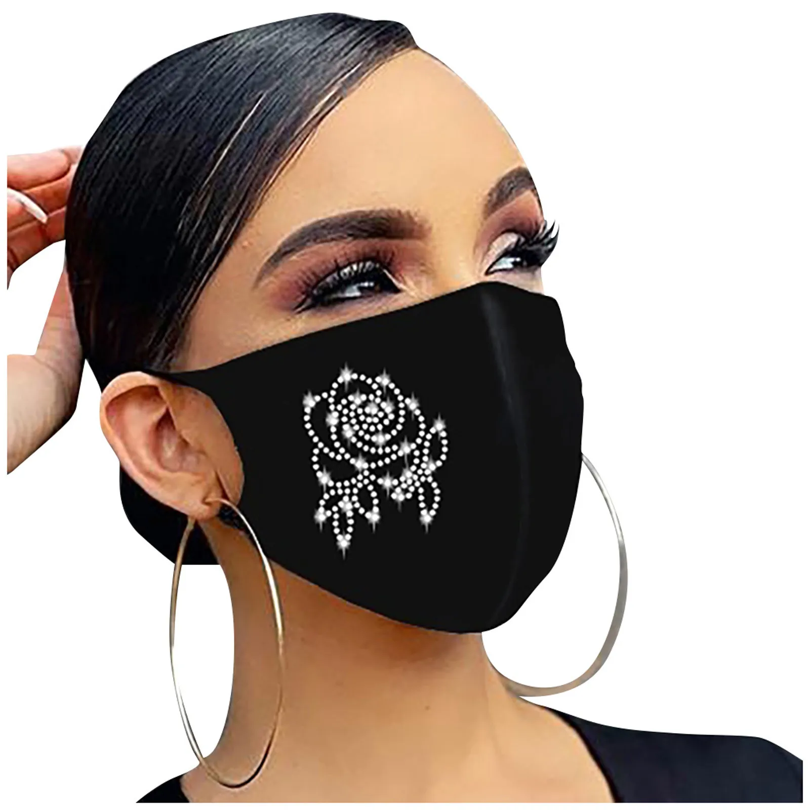 

6PMascarillas Black Masks Washable Women Reusable Outdoor Drill Breathable Fashion Ice Cotton Windproof Mask Mouth Caps Washable